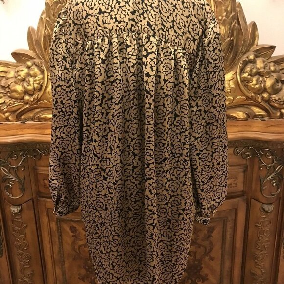 VTG Heritage Road Blouse BUST 47" GOLD AND BLACK PLUS SIZE Shirt  B1 - Picture 4 of 5